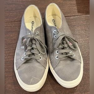 Leather Superga sneakers, great condition, size 41.5 (8.5 men, 10 women) gray